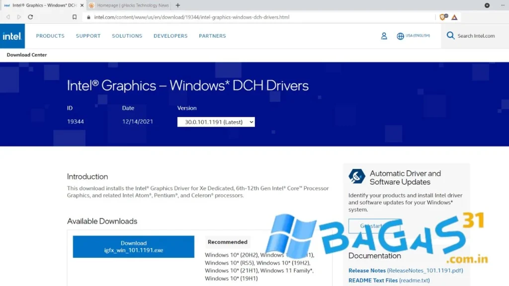 Intel HD Graphics Drivers Win 10 64Bit
