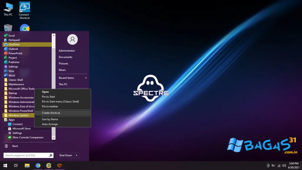 Download Windows 10 Lite Ghost Spectre Bagas31